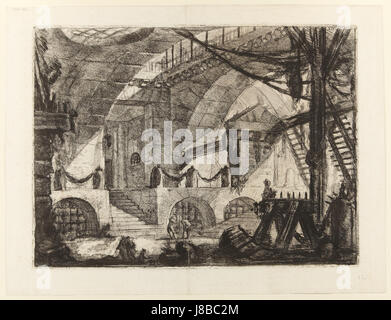 Giovanni Battista Piranesi Le Carceri d'Invenzione zweite Edition 1761 12 der Sägebock Stockfoto