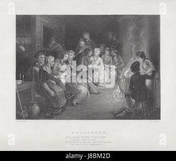 J. M. Wright Edward Scriven Robert Burns Halloween Teilrestaurierung Stockfoto