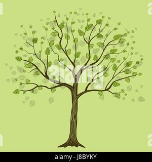 Dekorativer Baum mit Blättern Stock Vektor