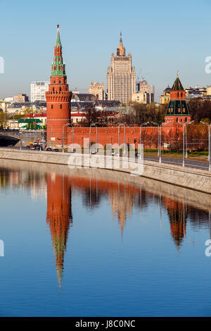 Blick auf den Moskauer Kreml und Ministry of Foreign Affairs, Russland Stockfoto