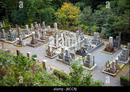 Kyoto, Japan - November 2016: Japanische Friedhof im Enkoji-Tempel in Kyoto, Japan Stockfoto