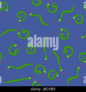 Grüne Schlange nahtlose Hintergrund. Tiermuster. Kriechende Gefahr Predator angreifen Stockfoto