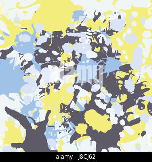 Gelb blau graue Tinte Farbe spritzt quadratischen bunten Hintergrund Stockfoto