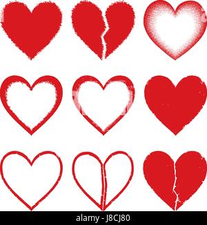 Verschiedenen Herz-Vektor-Silhouette-icons Stock Vektor