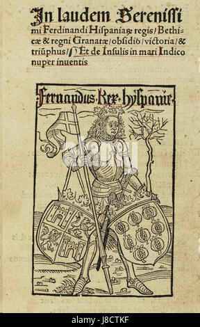 Fernando Ii de Arag %%% C3 %%% B3n Tras la Conquista del Reino de Granada. Stockfoto