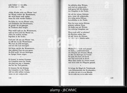 Kindertotenlieder, was „Lieder über den Tod von Kindern“ bedeutet, ist eine Sammlung von Liedern von Gustav Mahler, die Themen von Trauer und Verlust zum Ausdruck bringen. Stockfoto