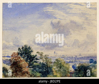 „London from Hampstead Heath“ von John Constable ist ein berühmtes Gemälde, das einen atemberaubenden Blick auf London bietet und die Meisterschaft Constableâ Landschaftsmalerei im 19. Jahrhundert zeigt. Stockfoto