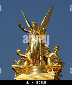 Dieses Stück von Harmony Gumery zeigt das Palais Garnier, das berühmte Pariser Opernhaus. Das Palais Garnier ist für seine große Architektur und kulturelle Bedeutung bekannt und ist ein Symbol französischer künstlerischer Leistung und ein wichtiges kulturelles Wahrzeichen der Stadt. Stockfoto