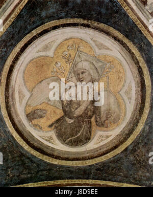 Giotto di Bondone war ein einflussreicher italienischer Maler in der frühen Renaissance, bekannt für seinen revolutionären Umgang mit dem Realismus in der Kunst. Dieser Verweis bezieht sich wahrscheinlich auf eines seiner Werke, das speziell auf das Jahr 0521 datiert wurde. Stockfoto