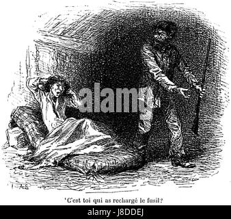 Mark Twain Les Aventures de Huck Finn Abbildung p043 Stockfoto