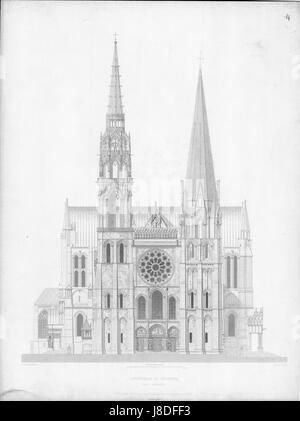 Monografie De La Cathedrale de Chartres 04 Fassade Occidentale Tiefdruck Stockfoto