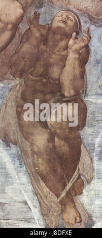 Dies bezieht sich wahrscheinlich auf ein berühmtes Werk oder eine Studie im Zusammenhang mit dem berühmten italienischen Künstler Michelangelo Buonarroti, bekannt für seine Beiträge zur Kunst der Renaissance, einschließlich Skulpturen und Fresken. Stockfoto