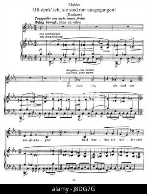 Kindertotenlieder von Gustav Mahler ist ein Liederzyklus nach den Gedichten von Friedrich RÃ¼ckert, der sich mit dem Thema Kindertod beschäftigt. Dieses emotional kraftvolle Werk reflektiert Trauer, Verlust und Trauer, ein bedeutendes Stück in Mahlerâ musikalischer Karriere. Stockfoto