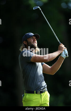 Schwedens Johan Carlsson tagsüber vier 2017 BMW PGA Championship in Wentworth Golf Club, Surrey. Stockfoto