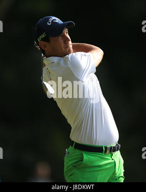 Italiens Matteo Manassero tagsüber vier 2017 BMW PGA Championship in Wentworth Golf Club, Surrey. Stockfoto