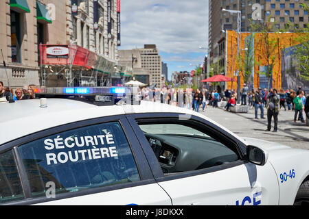 MONTREAL, QUEBEC, Kanada - 19. Mai 2017: Sicherheit Polizeiauto geparkt in Montreal Straßen während 375-jährigen Geburtstagsfeier Stockfoto