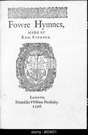 Fowre Hymnes von Edmund Spenser 1596 Stockfoto