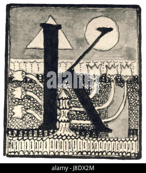 Konstantina Mikalojus Ciurlionis Initial K 1908 Stockfoto