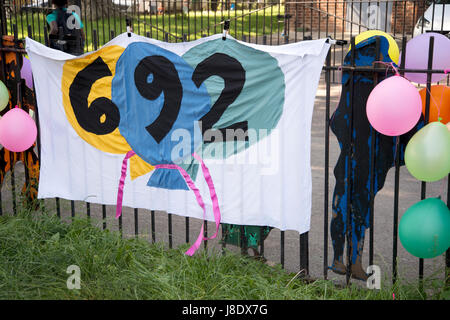 London Fields, Hackney. Protest gegen die Regierung plant, den Bildungshaushalt schneiden führt zum Verlust von 692 Lehrer in Hackney Stockfoto