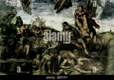 Dies bezieht sich auf ein Werk oder Studium im Zusammenhang mit Michelangelo Buonarroti, dem berühmten Renaissance-Künstler, der für Meisterwerke wie die Decke der Sixtinischen Kapelle und die Statue Davids bekannt ist. Dieser Eintrag kann sich auf ein bestimmtes Kunstwerk oder wissenschaftliche Arbeiten zu seinen Beiträgen zu Kunst und Kultur beziehen. Stockfoto