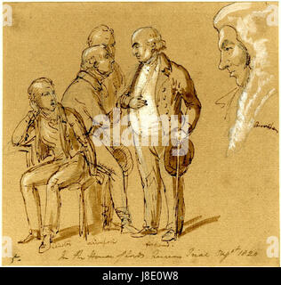 Figurengruppe im House Of Lords, Königin Caroline Trial, August 1820 durch George Hayter Stockfoto