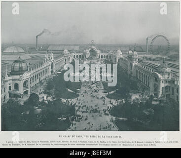 Le Champ de Mars, Vue Prise De La Tour Eiffel, 1900 Paris World Fair 2 Stockfoto