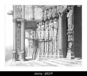 Monografie De La Cathedrale de Chartres 11 Porche du Midi Lithographie Stockfoto