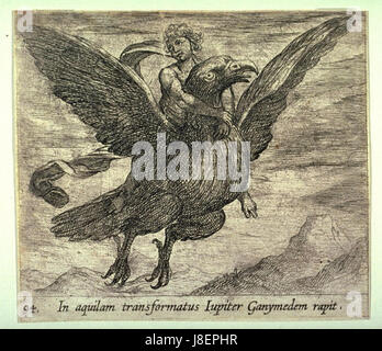 Ganimede Tempesta, Antonio (1555 1630) In Aquilam Transformatus Iupiter Ganymedem rapit Stockfoto