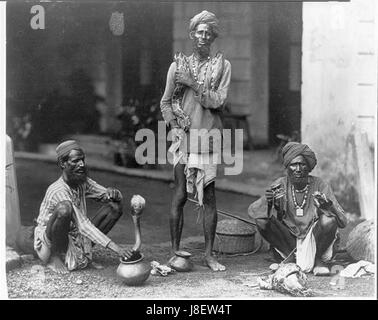 Indische Schlange Spieler in den 1890er Jahren Stockfoto