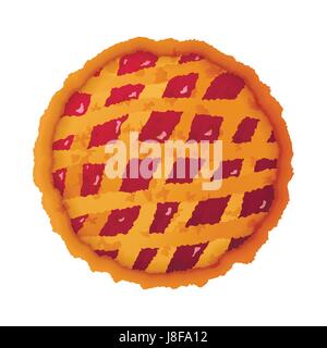 Bunte Kuchen Symbol isoliert auf weiss Stock Vektor