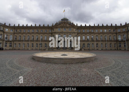 Das neue Schloss (neue Burg). Palast aus dem 18. Jahrhundert im barocken Stil. Stuttgart. Deutschland Stockfoto