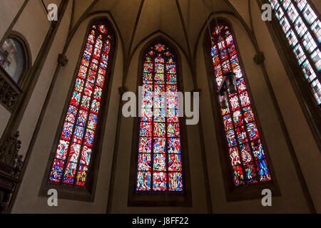 STUTTGART, Deutschland - 1. März 2017: Innenraum der Stiftskirche (Stiftskirche) - Hauptkirche der Evangelisch-Lutherischen Kirche in Württemberg Stockfoto