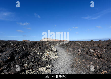 Fantastische Vulkanlandschaft im Timanfaya Nationalpark. Lanzarote, Kanarische Inseln, Spanien Stockfoto