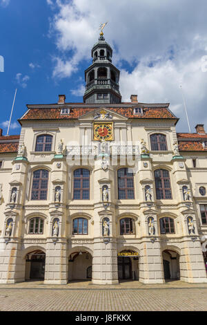 Fassade des historischen Rathauses von Lüneburg, Deutschland Stockfoto