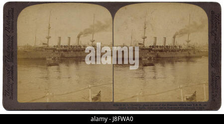 HMS Terrible, die Prinz und Prinzessin von Wales an Bord, Madras in 1905-06 Stockfoto