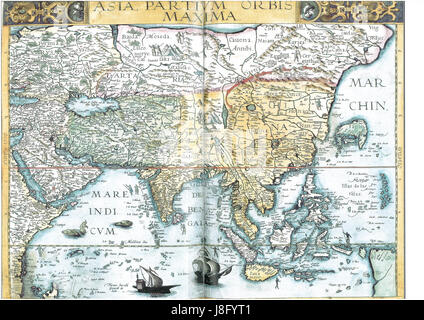 Gerard de Jode Asien Partum Orbis Maxima 1593 Stockfoto