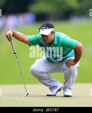 Thailands Kiradech Aphibarnrat tagsüber vier 2017 BMW PGA Championship in Wentworth Golf Club, Surrey. Stockfoto