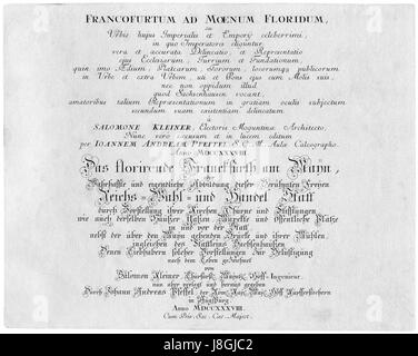 Frankfurt Am Main Salomon Kleiner DFFFM 000a Titelblatt Stockfoto