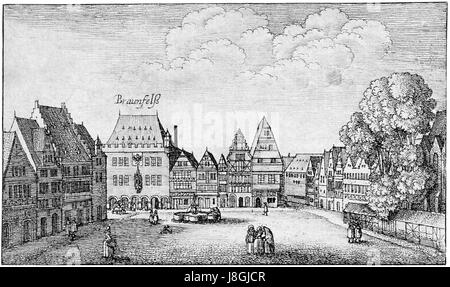 Frankfurt Am Main Wenzel Hollar Liebfrauenberg Nach Westen 1635 Stockfoto