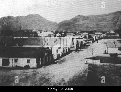 Fort Street, Honolulu, Hawaii, 1856, mit Blick auf die Berge Stockfoto