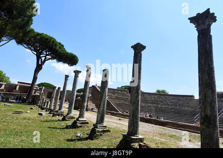 Die Ruinen von Ostia Antica die archäologische Stätte in der Nähe von Rom in Italien. Stockfoto