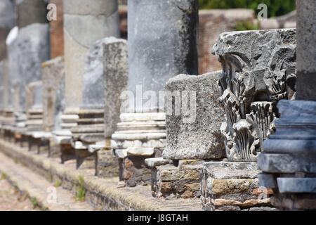 Die Ruinen von Ostia Antica die archäologische Stätte in der Nähe von Rom in Italien. Stockfoto