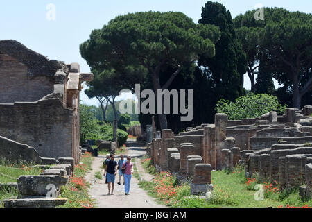 Die Ruinen von Ostia Antica die archäologische Stätte in der Nähe von Rom in Italien. Stockfoto