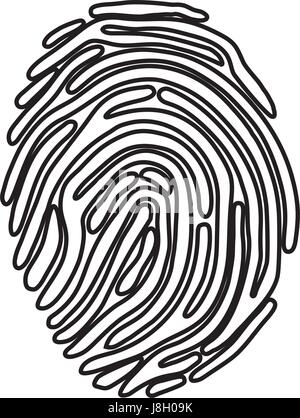 Fingerabdruck-Symbolbild Stock Vektor