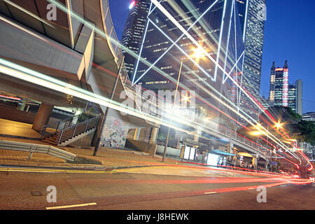 Ort, Stadt, Verkehr, Transport, Nacht, Nacht, Bauart, Stockfoto