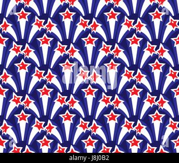 Independence Day of America Musterdesign. 4. Juli endlosen Hintergrund. USA-Nationalfeiertag Textur mit Sternen zu wiederholen. Vektor-Illustration. Stock Vektor