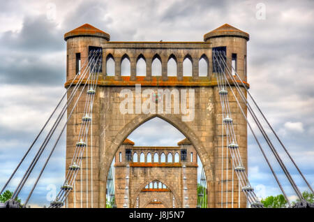 Hängebrücke über die Loire in wickelten, Frankreich Stockfoto