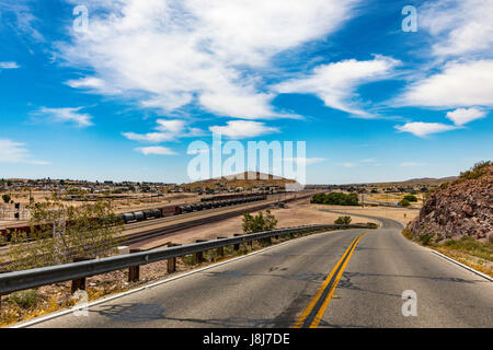 Der Rangierbahnhof in Barstow, Kalifornien Stockfoto