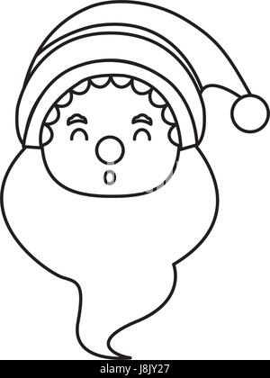 beschriebenen Santa Claus Weihnachten Feier Bild Vektor-Illustration Stock Vektor