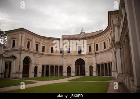 Die halbkreisförmigen Fresken Portikus der Villa Giulia in Rom Stockfoto